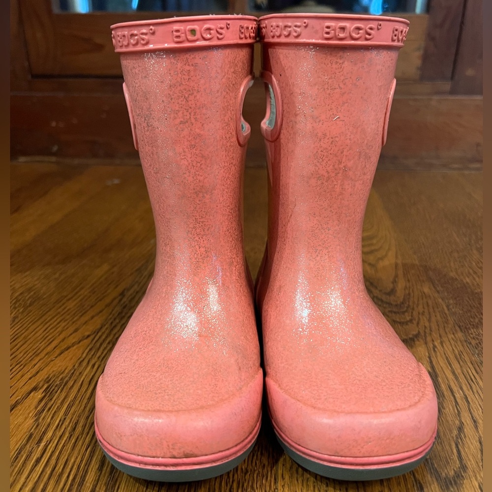 BOGS Kids Sparkle Pink Rain Boots - Picture 2 of 4